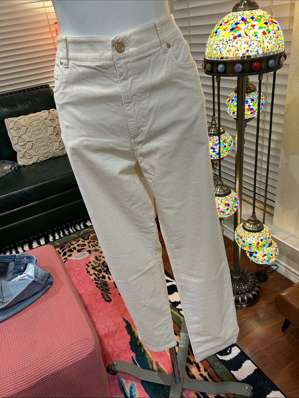Women’s Straight-Leg cream Cotton Pants